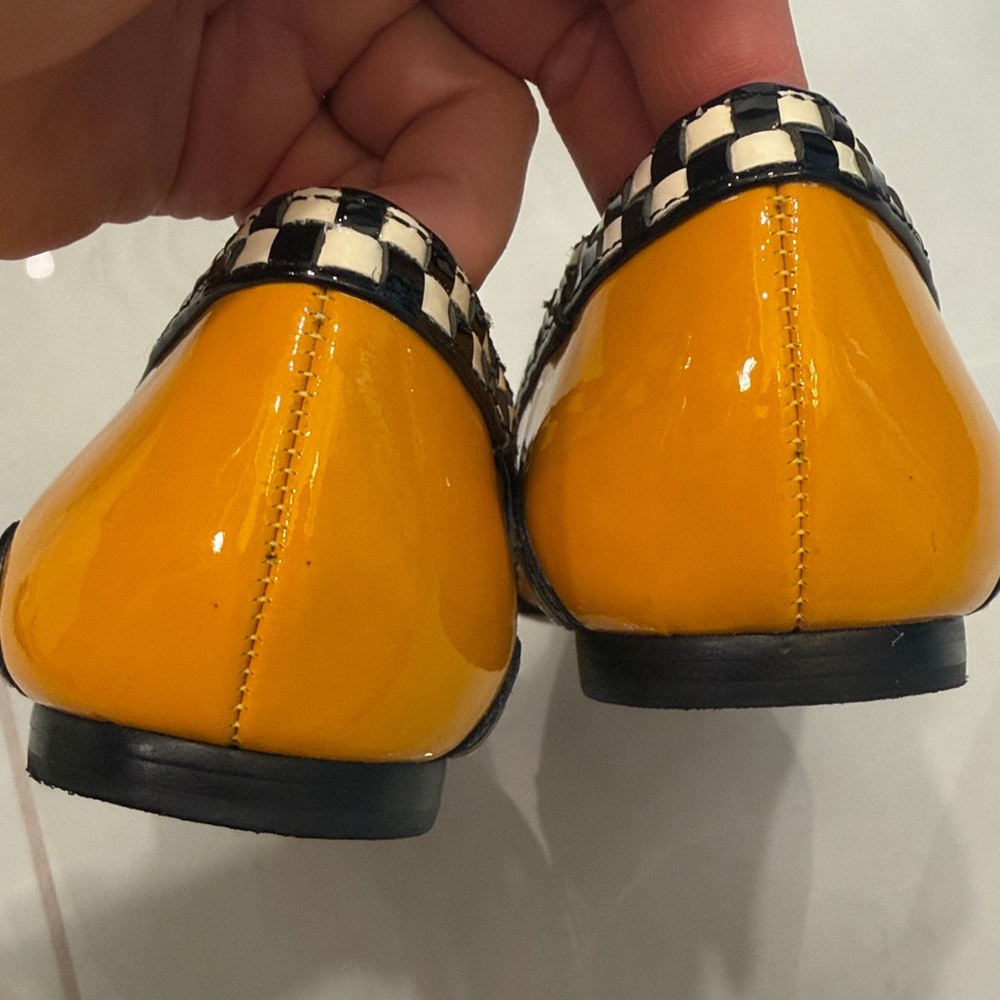 Kate Spade Yellow and White Taxi Flats - Picture 9 of 11